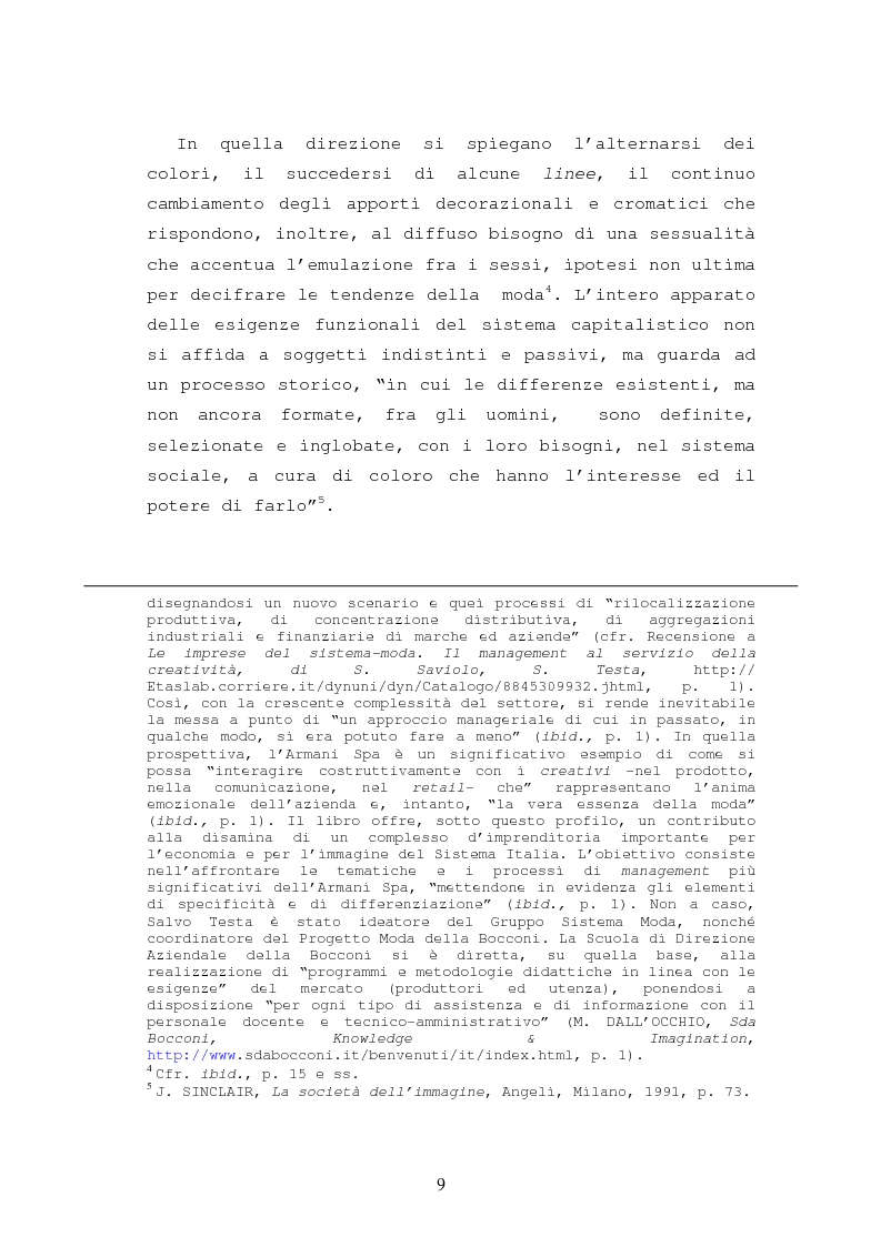 Anteprima della tesi: Il caso Armani. Stilista e imprenditore., Pagina 6
