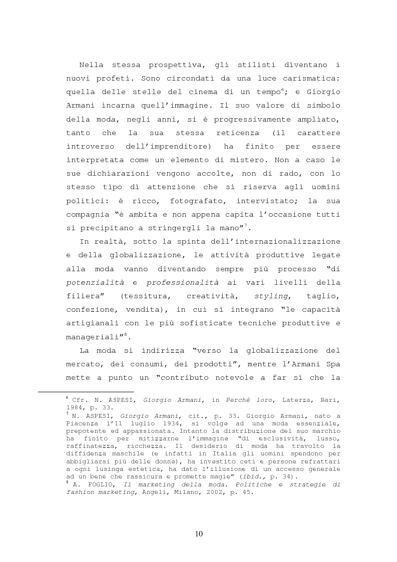 Anteprima della tesi: Il caso Armani. Stilista e imprenditore., Pagina 7