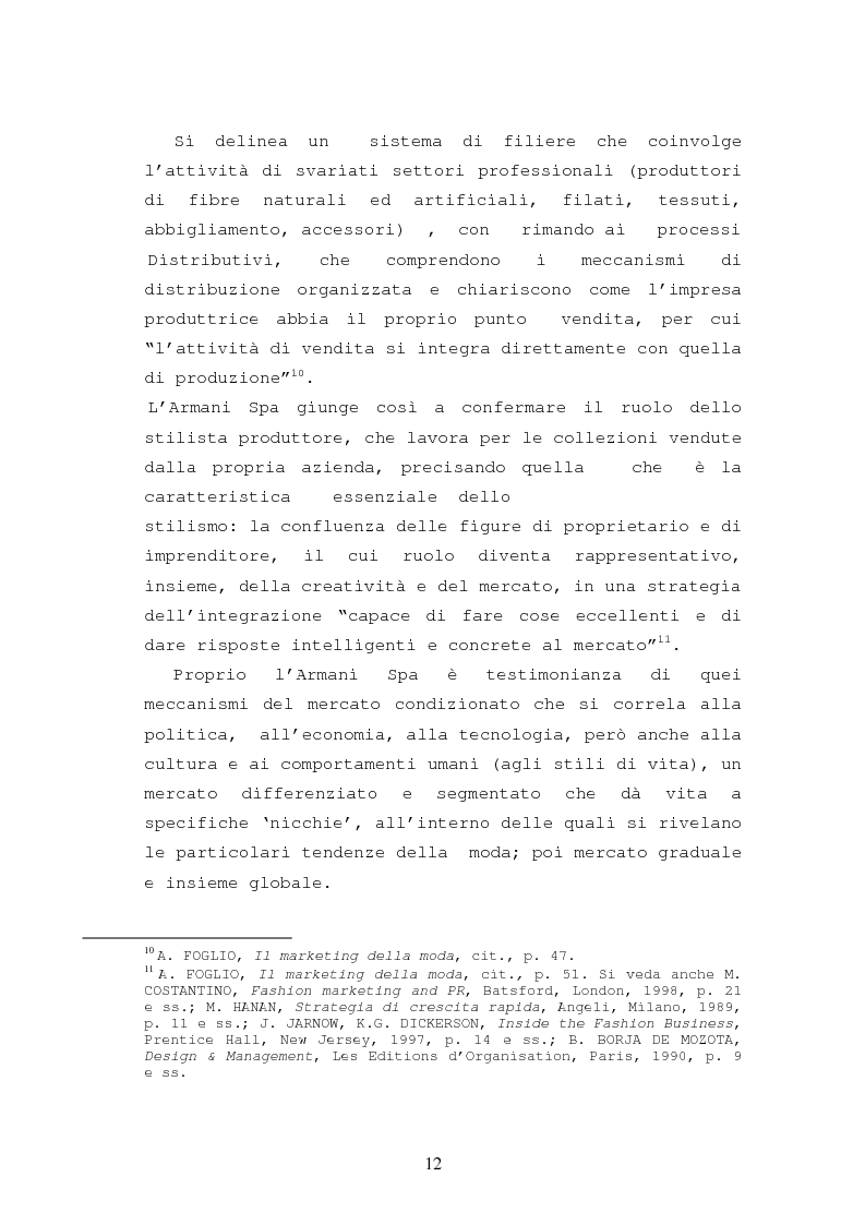 Anteprima della tesi: Il caso Armani. Stilista e imprenditore., Pagina 9
