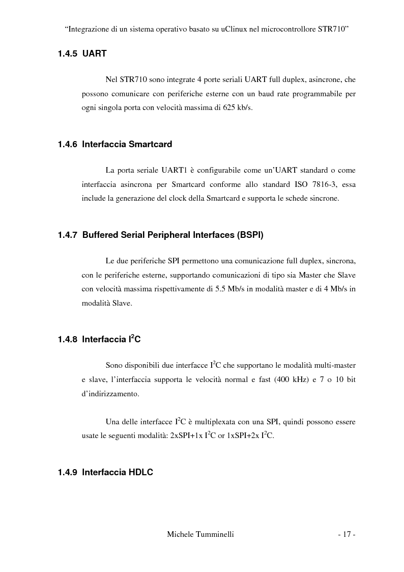 Anteprima della tesi: Integrazione di un sistema operativo basato su μClinux nel microcontrollore STR710, Pagina 12