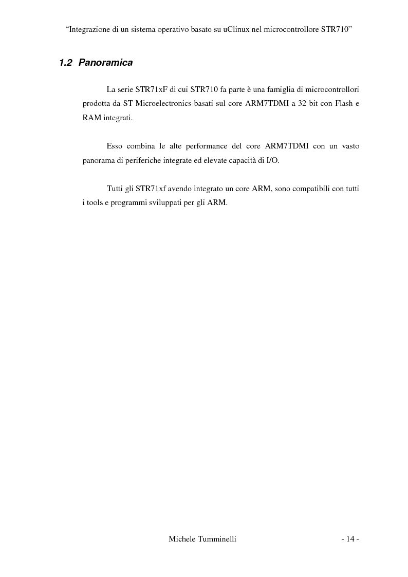 Anteprima della tesi: Integrazione di un sistema operativo basato su μClinux nel microcontrollore STR710, Pagina 9