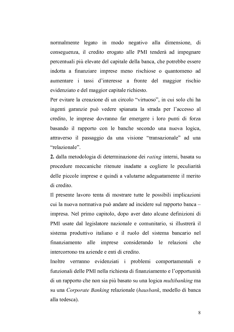 Anteprima della tesi: Basilea2 e la nuova cultura del rating: conseguenze sulle PMI, Pagina 2