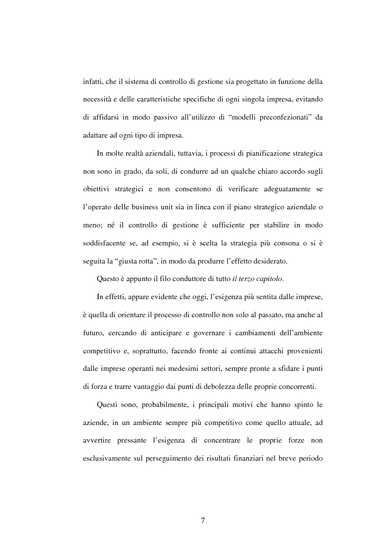 Anteprima della tesi: Dal controllo di gestione al controllo strategico: il caso Sorin Biomedica SPA, Pagina 4