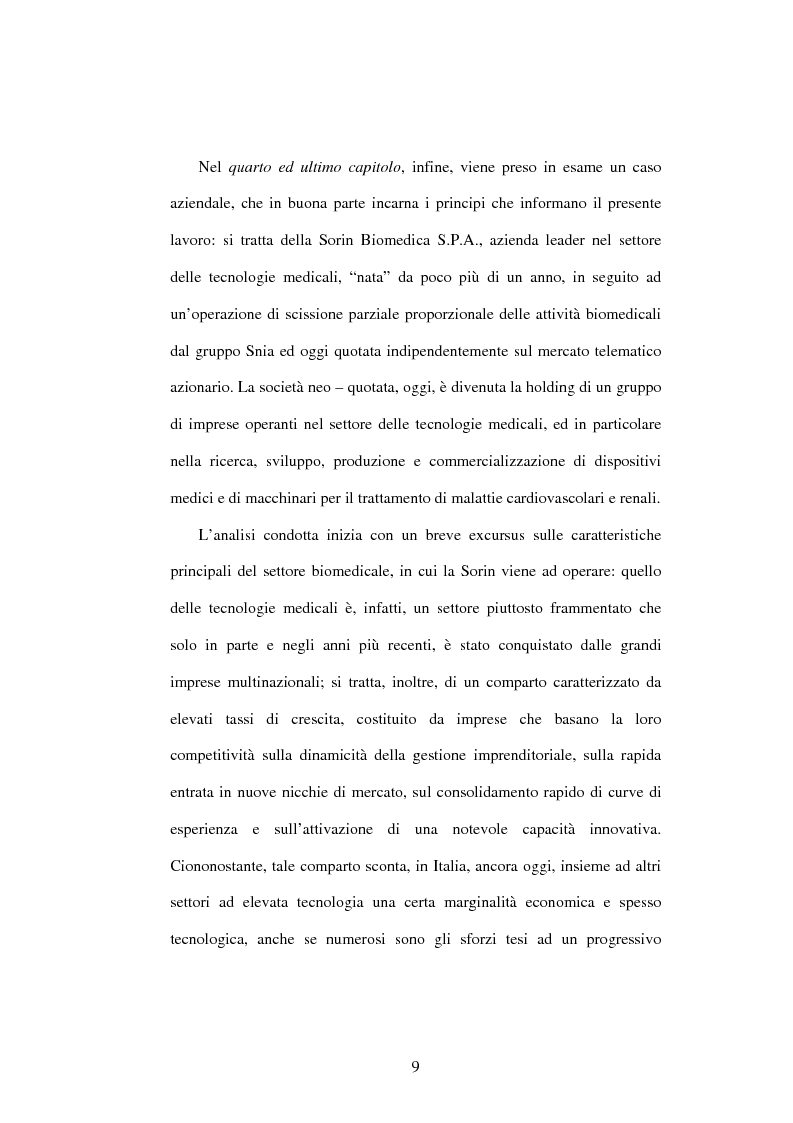 Anteprima della tesi: Dal controllo di gestione al controllo strategico: il caso Sorin Biomedica SPA, Pagina 6