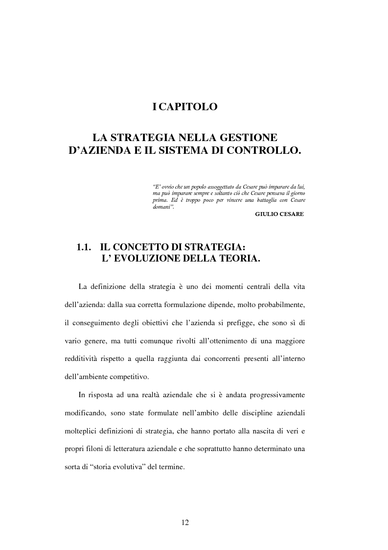 Anteprima della tesi: Dal controllo di gestione al controllo strategico: il caso Sorin Biomedica SPA, Pagina 9