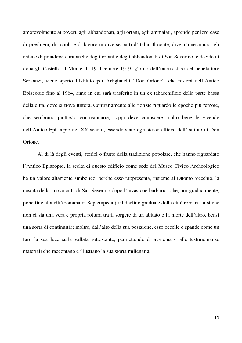 Anteprima della tesi: Raccolta Epigrafica Comunale e Collezione Pascucci: i nuclei storici del Museo Civico Archeologico di San Severino Marche, Pagina 10
