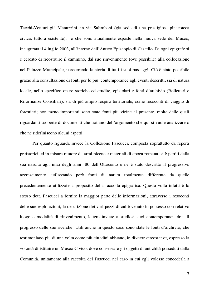 Anteprima della tesi: Raccolta Epigrafica Comunale e Collezione Pascucci: i nuclei storici del Museo Civico Archeologico di San Severino Marche, Pagina 2