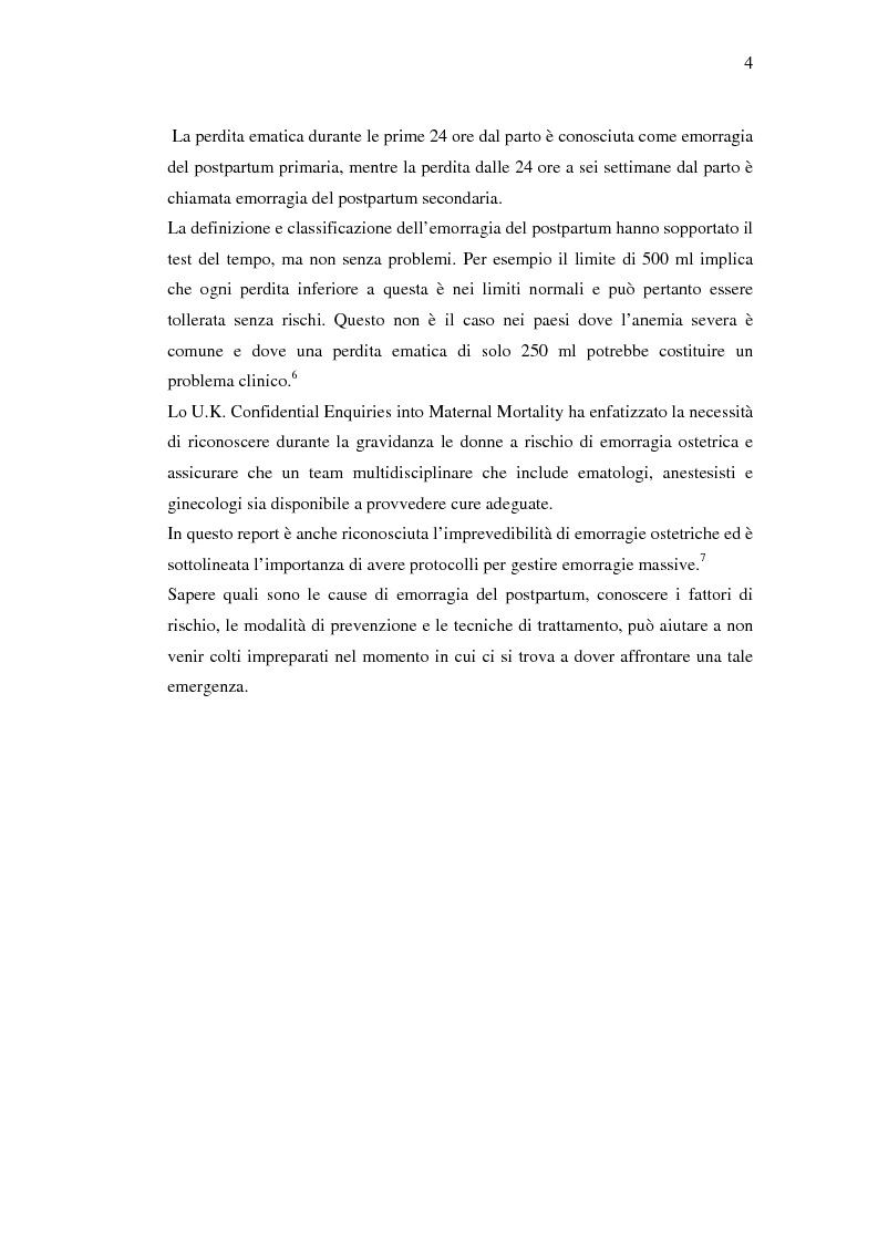Anteprima della tesi: Nuovi trattamenti dell'atonia postpartum. Studio clinico di 7 pazienti con emorragia severa intrapartum, Pagina 2
