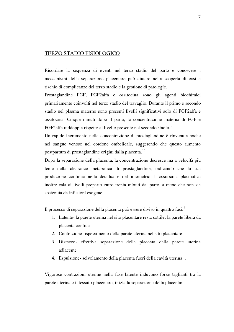 Anteprima della tesi: Nuovi trattamenti dell'atonia postpartum. Studio clinico di 7 pazienti con emorragia severa intrapartum, Pagina 5