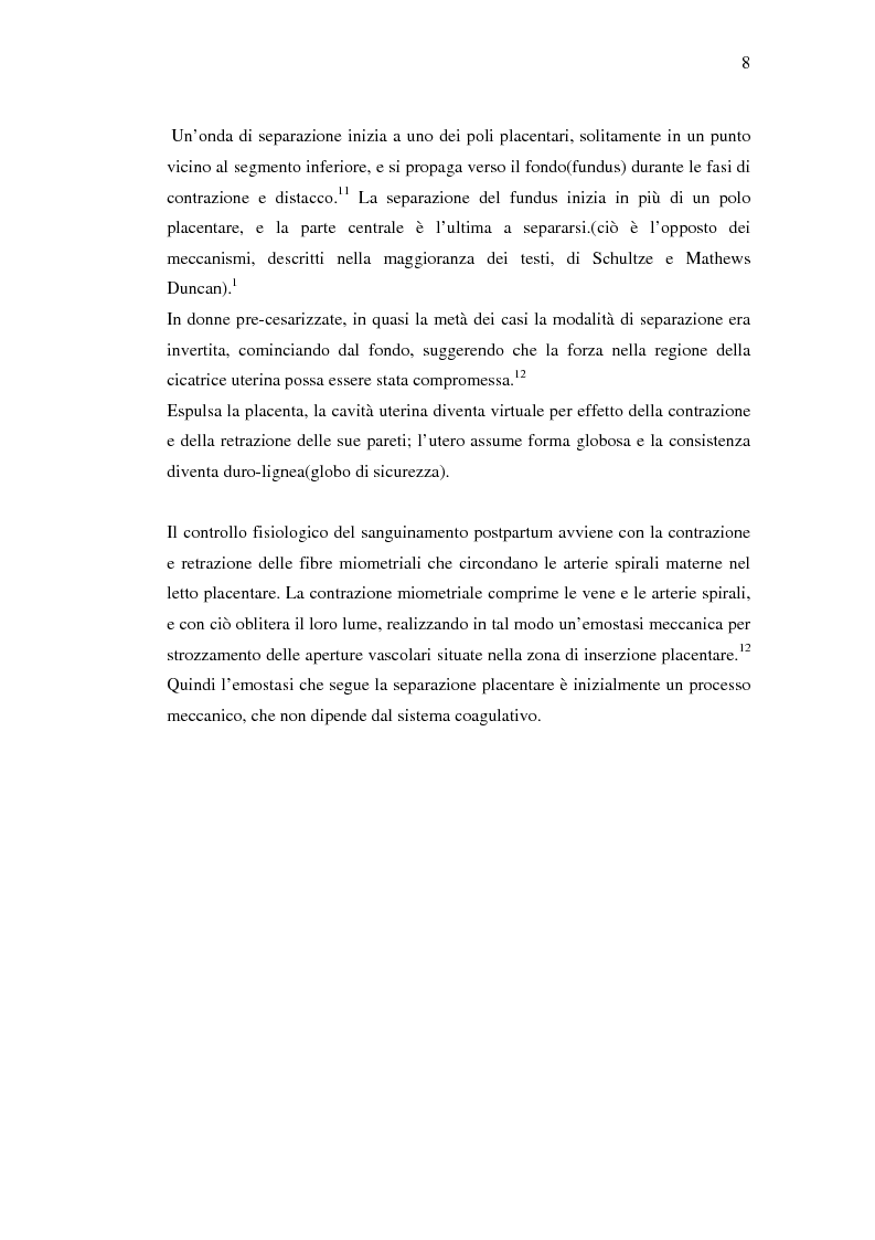 Anteprima della tesi: Nuovi trattamenti dell'atonia postpartum. Studio clinico di 7 pazienti con emorragia severa intrapartum, Pagina 6