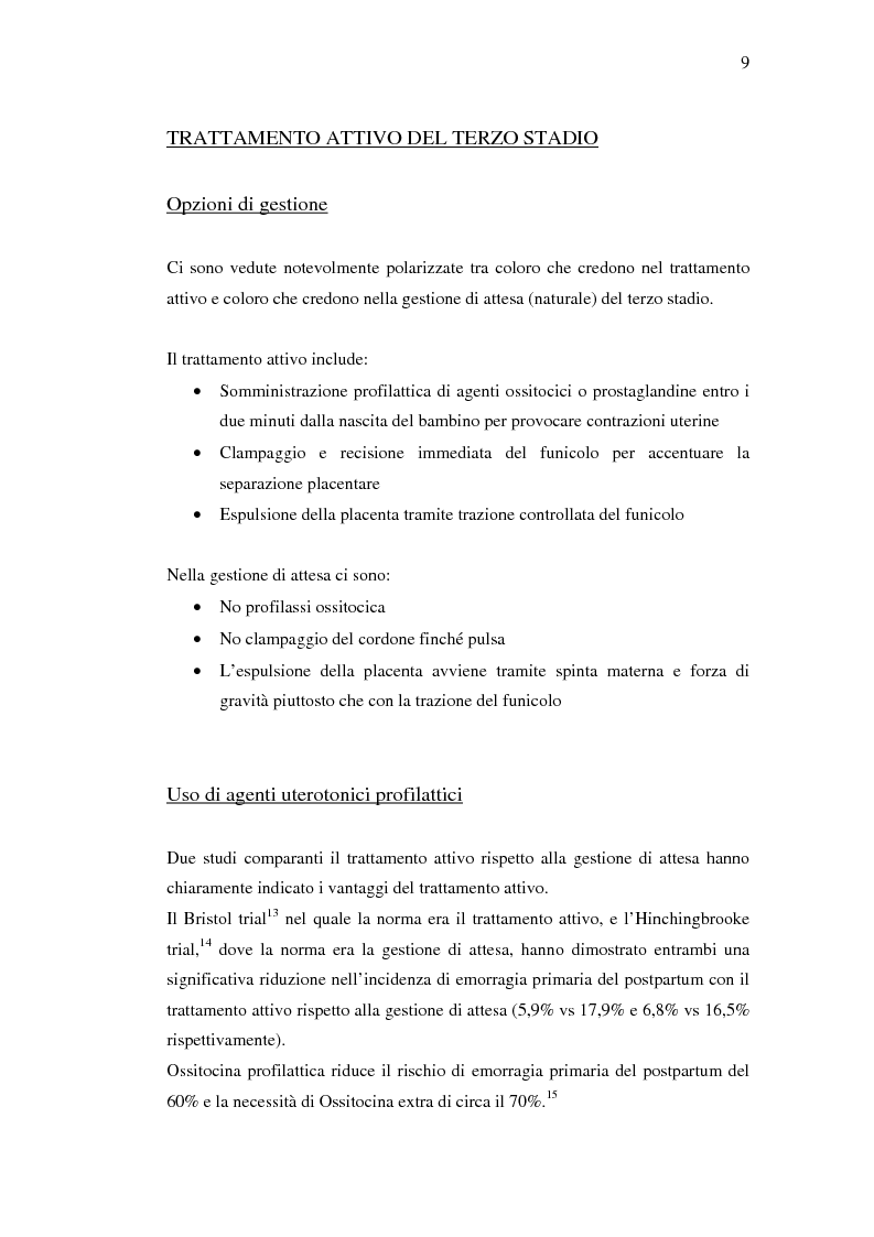 Anteprima della tesi: Nuovi trattamenti dell'atonia postpartum. Studio clinico di 7 pazienti con emorragia severa intrapartum, Pagina 7