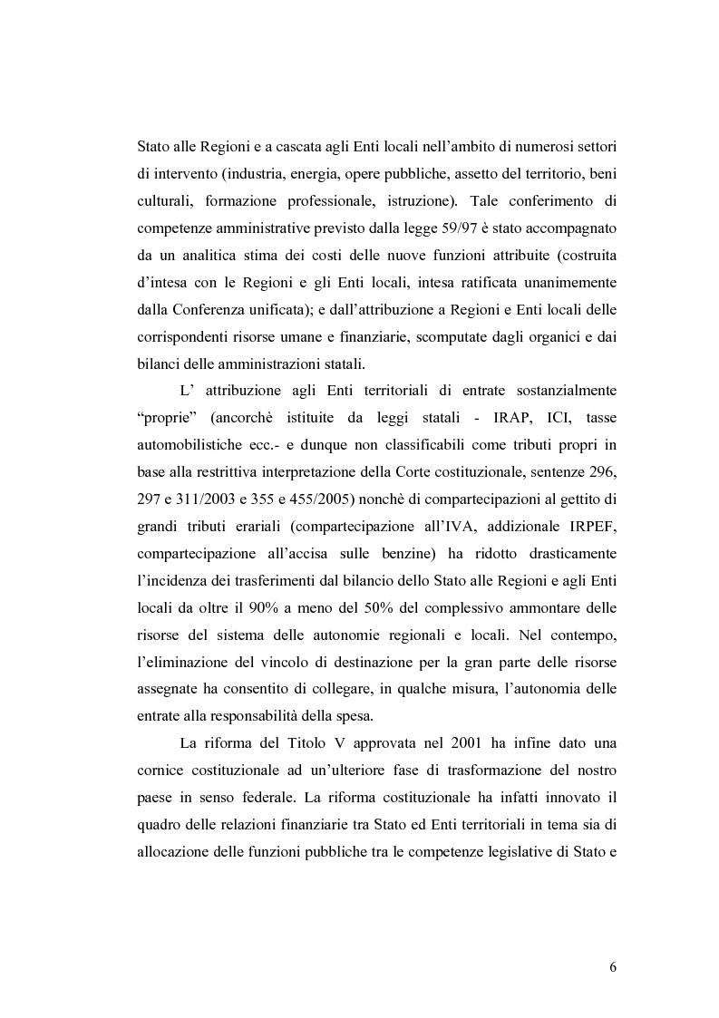 Anteprima della tesi: L'attuazione del federalismo fiscale: il contributo della Corte Costituzionale, Pagina 2