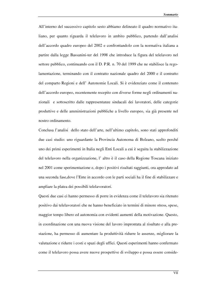 Anteprima della tesi: Nuove prospettive per il telelavoro: analisi dei principali progetti per la pubblica amministrazione, Pagina 4