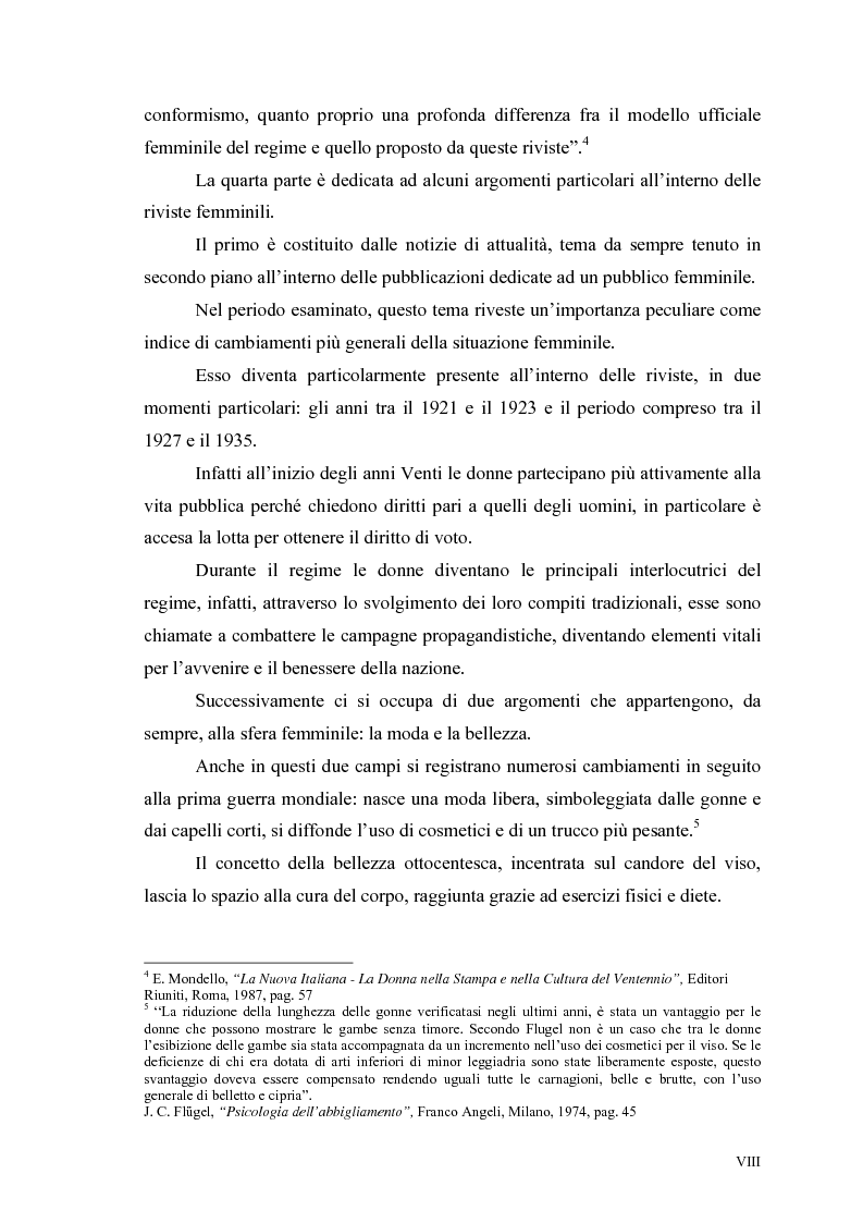 Anteprima della tesi: La figura della donna attraverso l'analisi di due riviste femminili del periodo fascista: Il Giornale delle Donne e La Donna, 1921-1935, Pagina 4