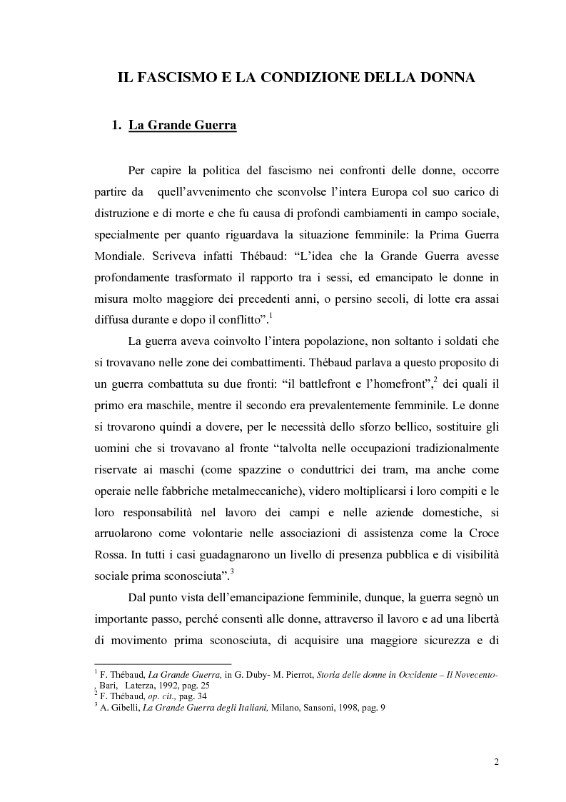 Anteprima della tesi: La figura della donna attraverso l'analisi di due riviste femminili del periodo fascista: Il Giornale delle Donne e La Donna, 1921-1935, Pagina 7