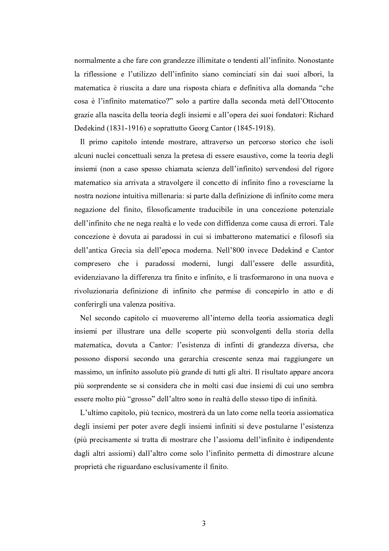 Anteprima della tesi: Il concetto di infinito nella teoria assiomatica degli insiemi, Pagina 2