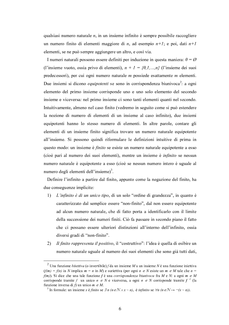 Anteprima della tesi: Il concetto di infinito nella teoria assiomatica degli insiemi, Pagina 5