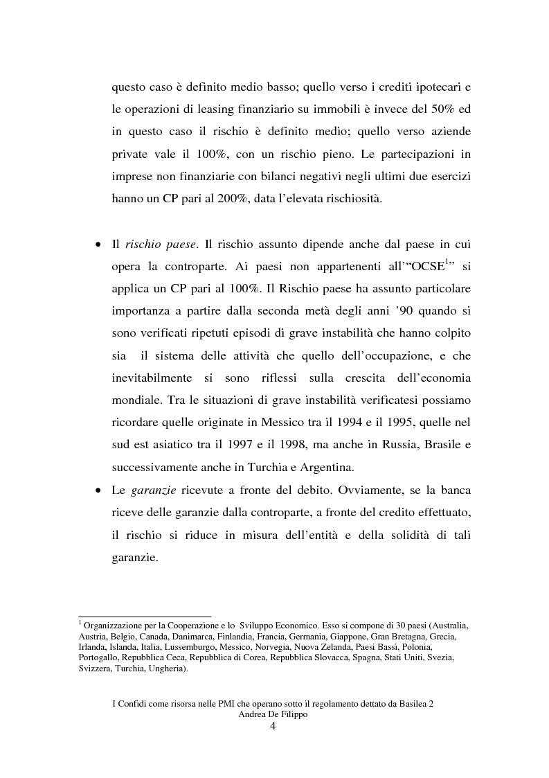 Anteprima della tesi: I confidi come risorsa per le piccole e medie imprese che adottano il regolamento dettato da Basilea 2, Pagina 4