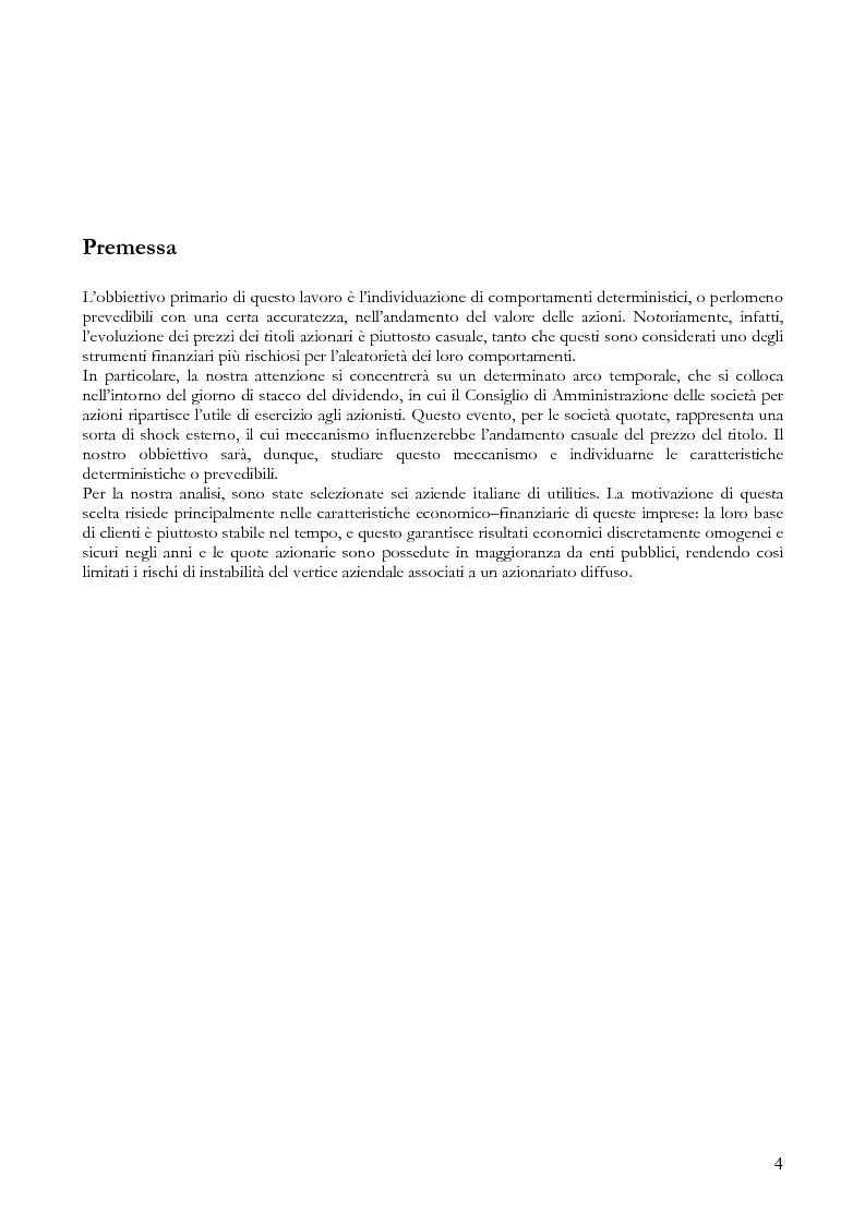 Anteprima della tesi: Modellizzazione dell'andamento del prezzo di alcune utilities italiane in relazione allo stacco del dividendo, Pagina 2