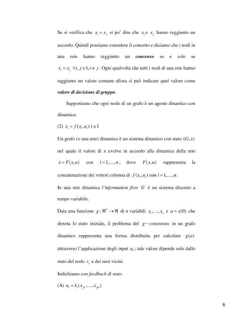 Anteprima della tesi: Strategie di consenso per il filtraggio, la fusione e la stima dei parametri in Reti di Agenti, Pagina 6