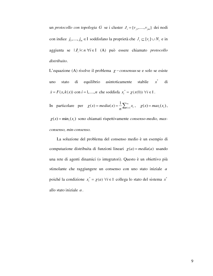 Anteprima della tesi: Strategie di consenso per il filtraggio, la fusione e la stima dei parametri in Reti di Agenti, Pagina 7