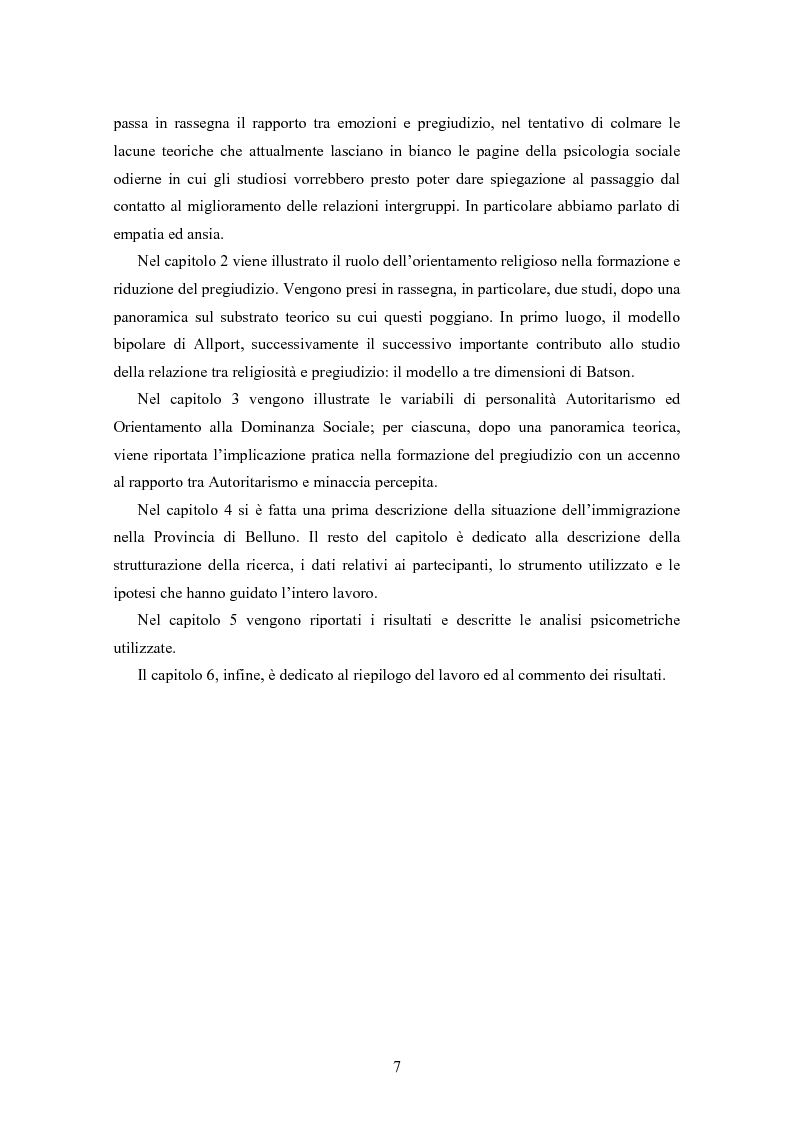Anteprima della tesi: Fede musulmana e pregiudizio nel bellunese, il ruolo dell'orientamento religioso, delle variabili di personalità e delle emozioni, Pagina 5