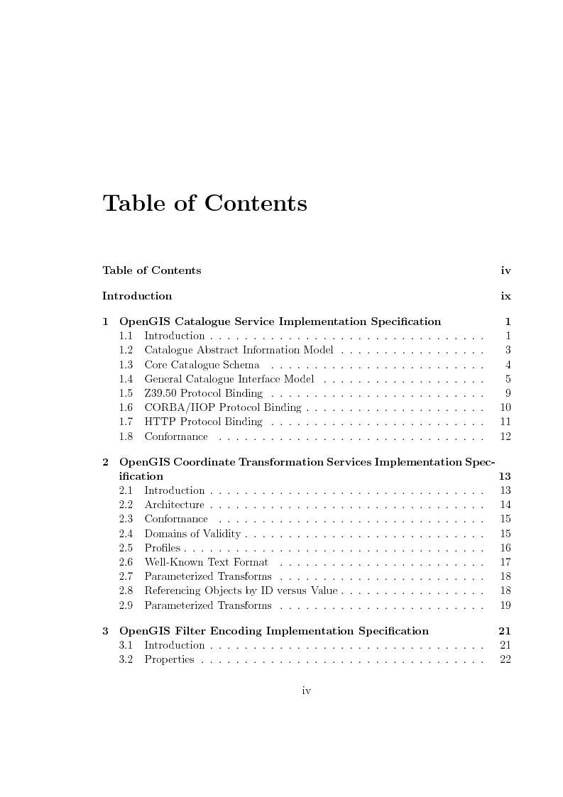 Indice della tesi: An analysis about standard conformance of some commercial GIS platforms, Pagina 1