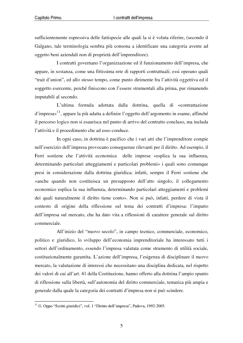 Anteprima della tesi: I contratti delle imprese. Profili giuridici contabili e fiscali., Pagina 7