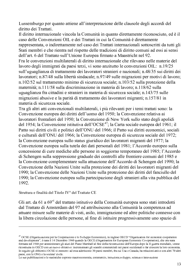 Anteprima della tesi: La politica comunitaria in materia di lavoro degli extracomunitari, Pagina 10