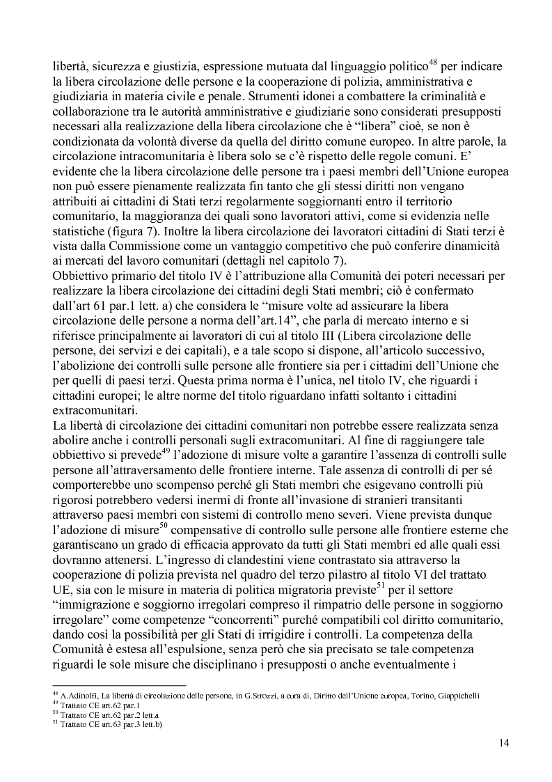 Anteprima della tesi: La politica comunitaria in materia di lavoro degli extracomunitari, Pagina 11