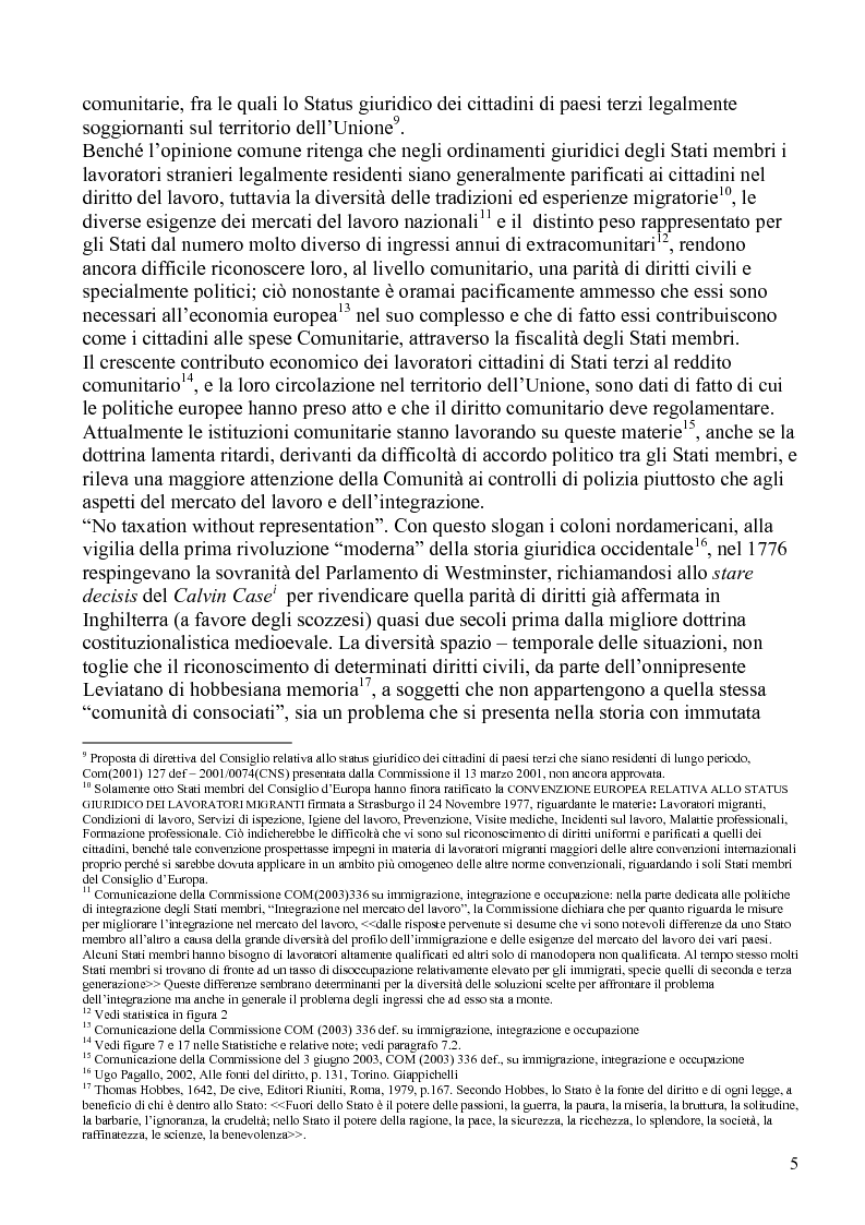 Anteprima della tesi: La politica comunitaria in materia di lavoro degli extracomunitari, Pagina 2