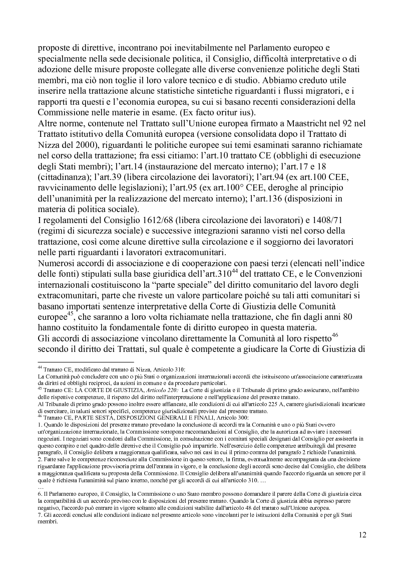 Anteprima della tesi: La politica comunitaria in materia di lavoro degli extracomunitari, Pagina 9