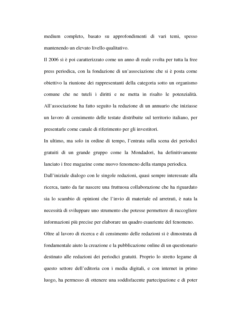 Anteprima della tesi: Le riviste periodiche a distribuzione gratuita, Pagina 2