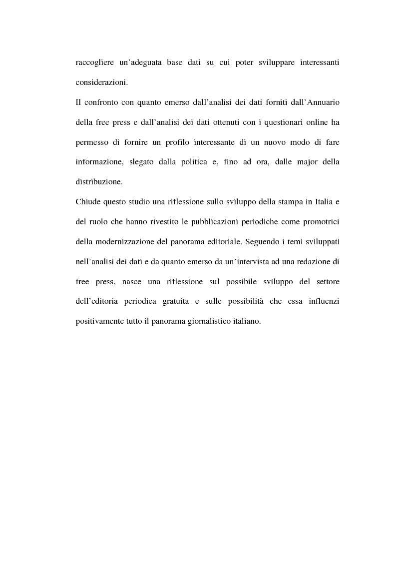Anteprima della tesi: Le riviste periodiche a distribuzione gratuita, Pagina 3