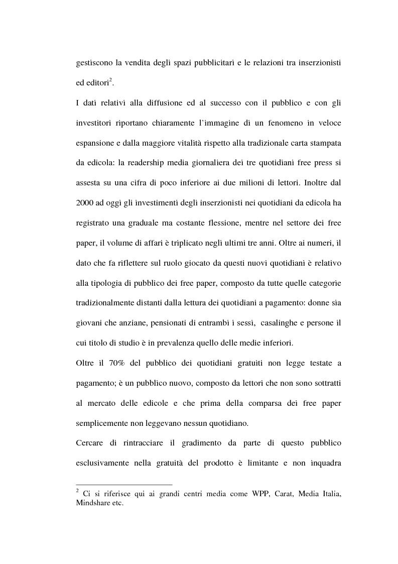 Anteprima della tesi: Le riviste periodiche a distribuzione gratuita, Pagina 6