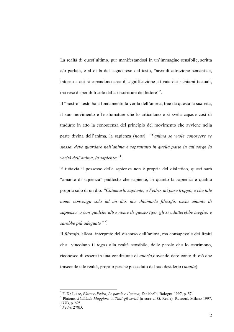 Anteprima della tesi: Forma dialogica e dialettica nel Fedro, Pagina 2