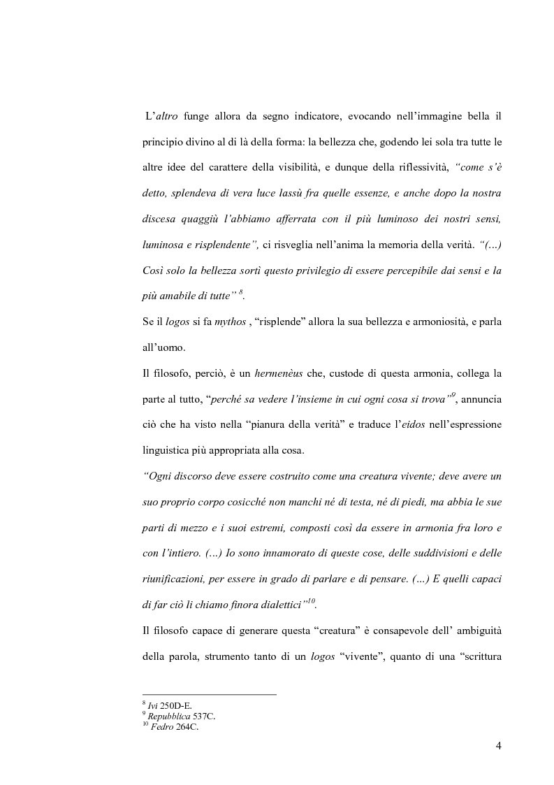 Anteprima della tesi: Forma dialogica e dialettica nel Fedro, Pagina 4