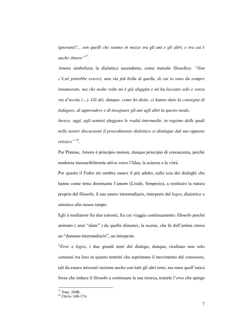 Anteprima della tesi: Forma dialogica e dialettica nel Fedro, Pagina 7