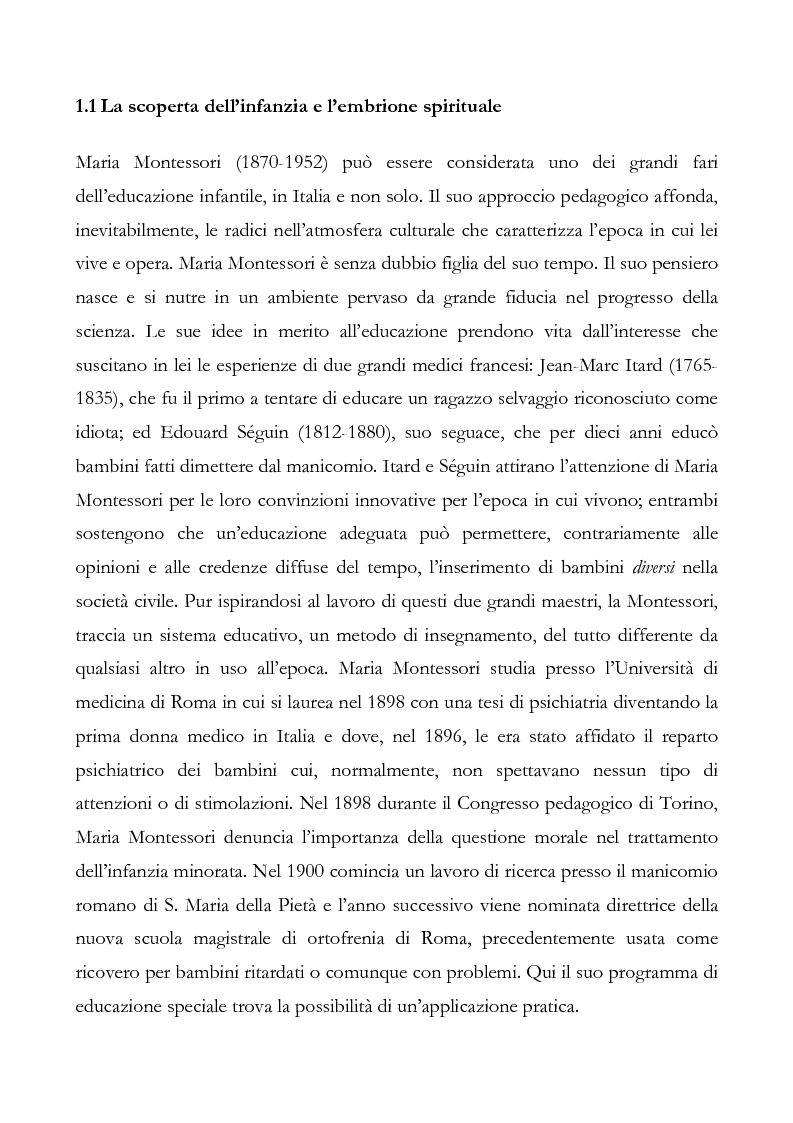 Anteprima della tesi: L'educazione del cuore nel pensiero pedagogico di Maria Montessori, Pagina 4