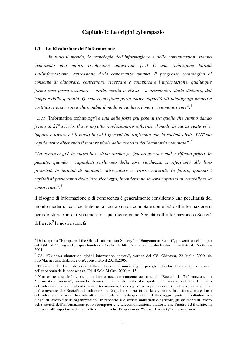 Anteprima della tesi: La sicurezza del cyberspazio: analisi e considerazioni, Pagina 4