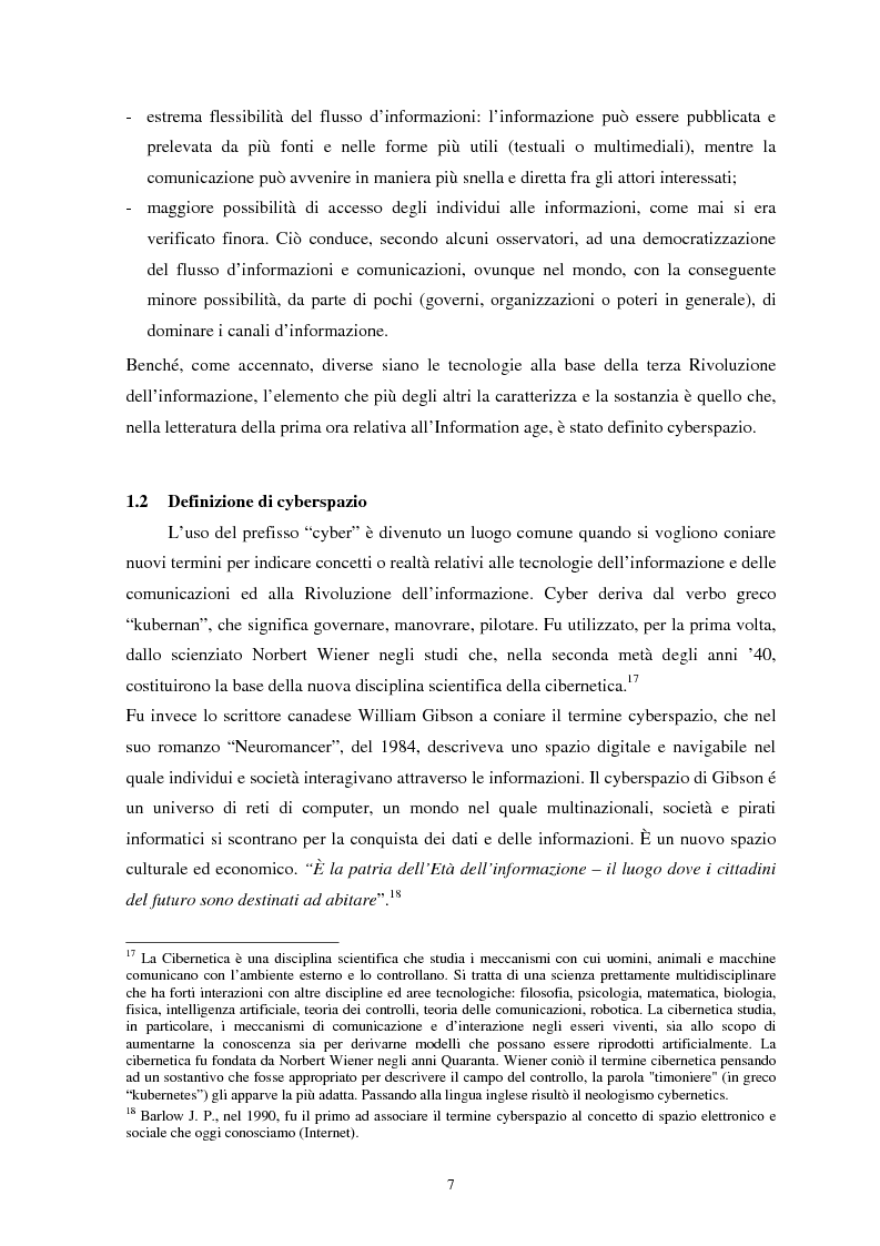Anteprima della tesi: La sicurezza del cyberspazio: analisi e considerazioni, Pagina 7