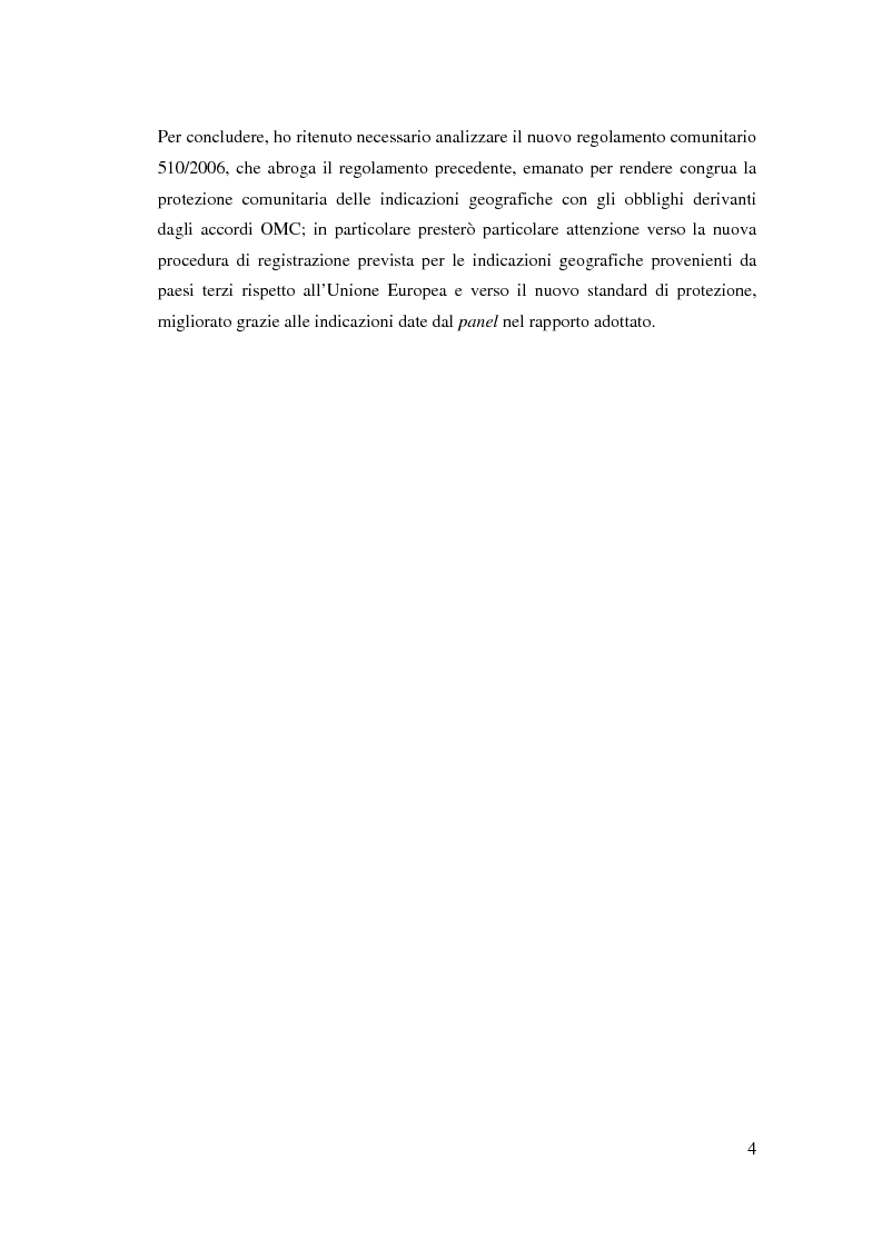 Anteprima della tesi: I marchi e le indicazioni geografiche per i prodotti agricoli di fronte all'organo per la soluzione delle controversie dell'OMC, Pagina 3