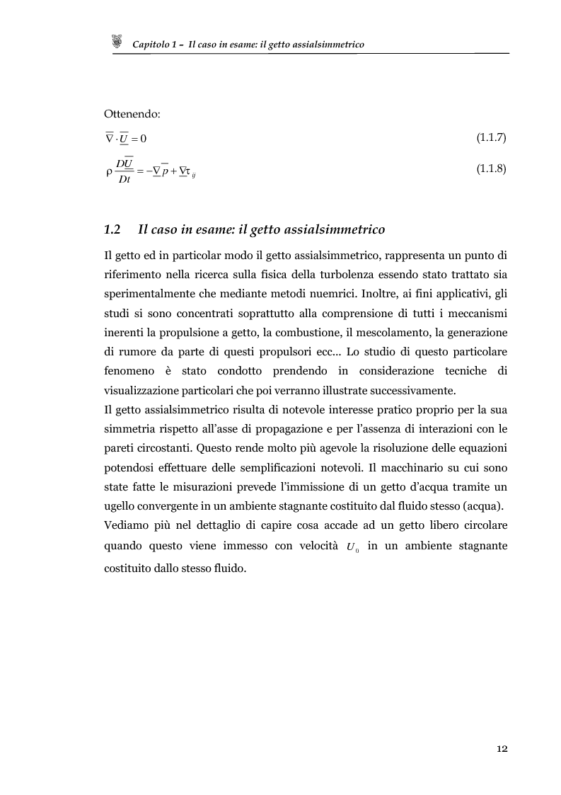 Anteprima della tesi: Studio sperimentale del campo di velocità in uscita da un getto turbolento, Pagina 4