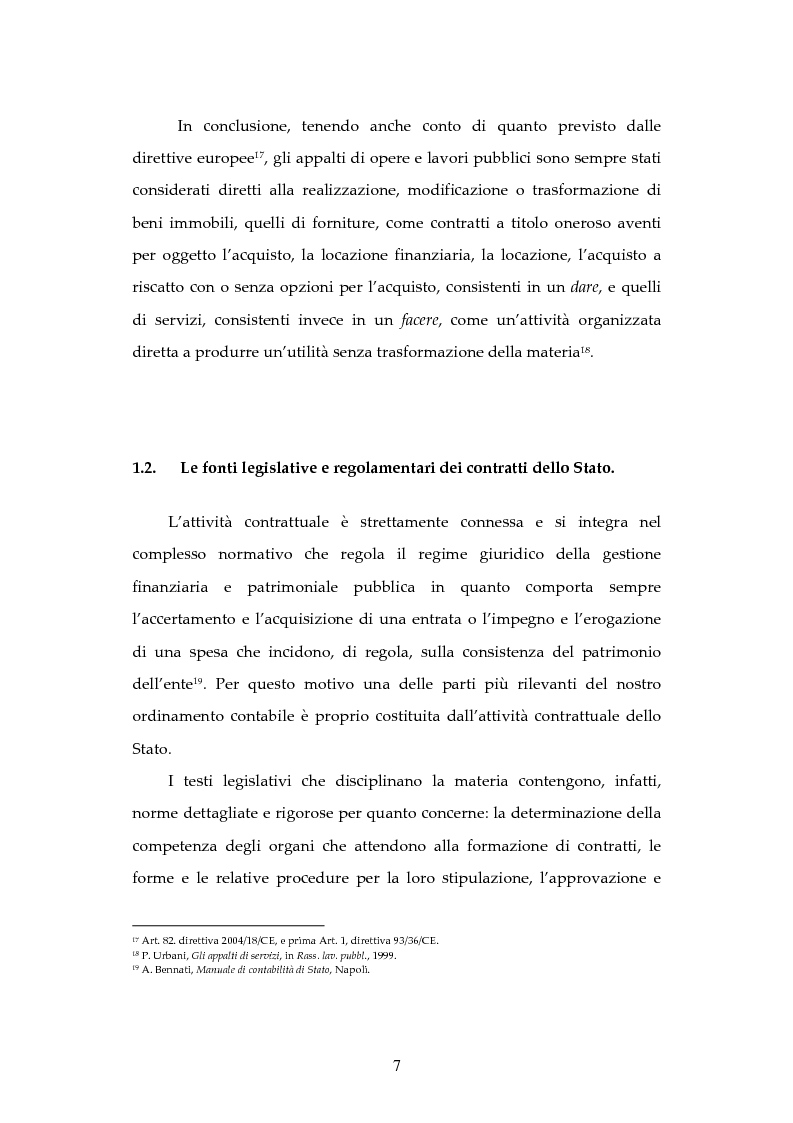 Anteprima della tesi: L'attività contrattuale per l'approvvigionamento di beni e servizi nell'amministrazione militare alla luce del nuovo codice dei contratti pubblici (D. Lgs. 163/2006), Pagina 7