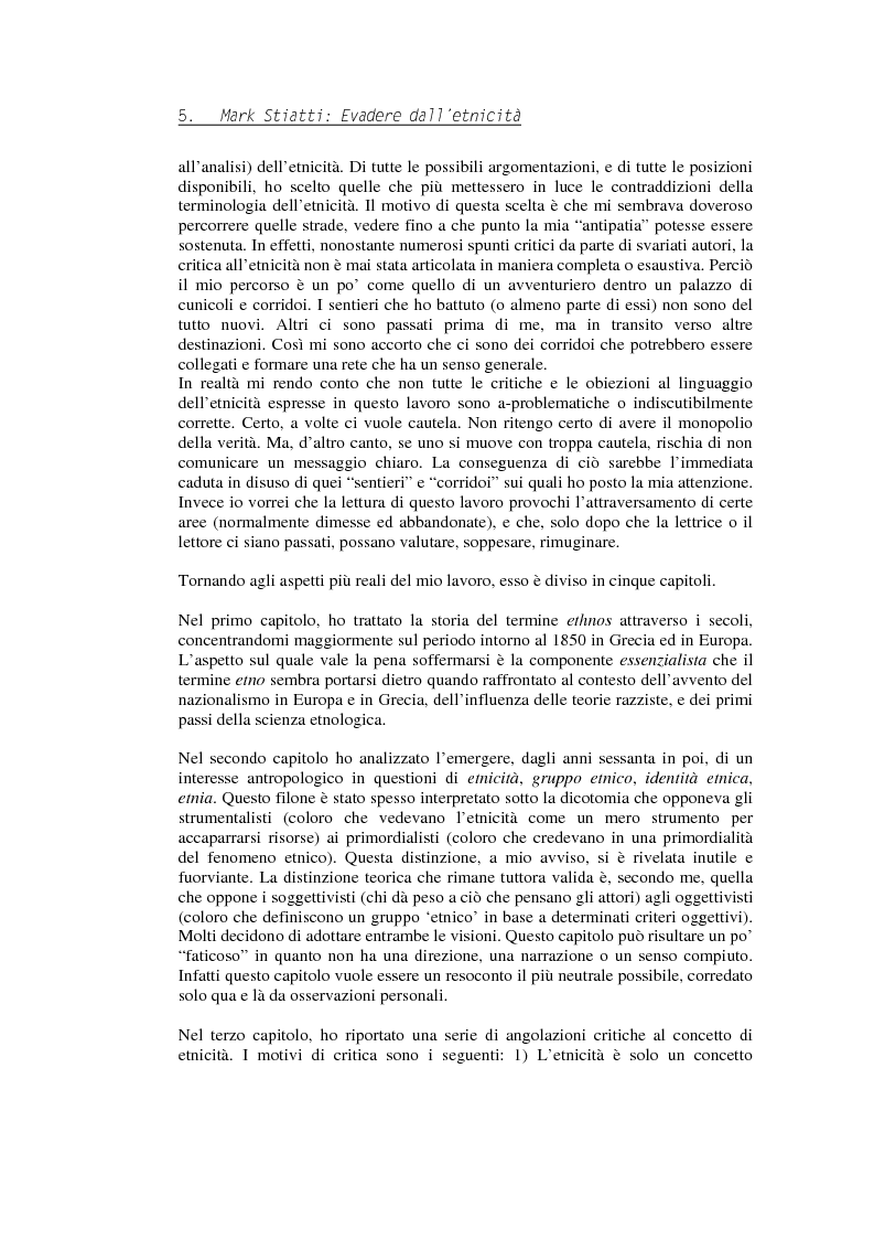 Anteprima della tesi: Evadere dall'Etnicità. Analisi e critica di una categoria dell'antropologia., Pagina 5