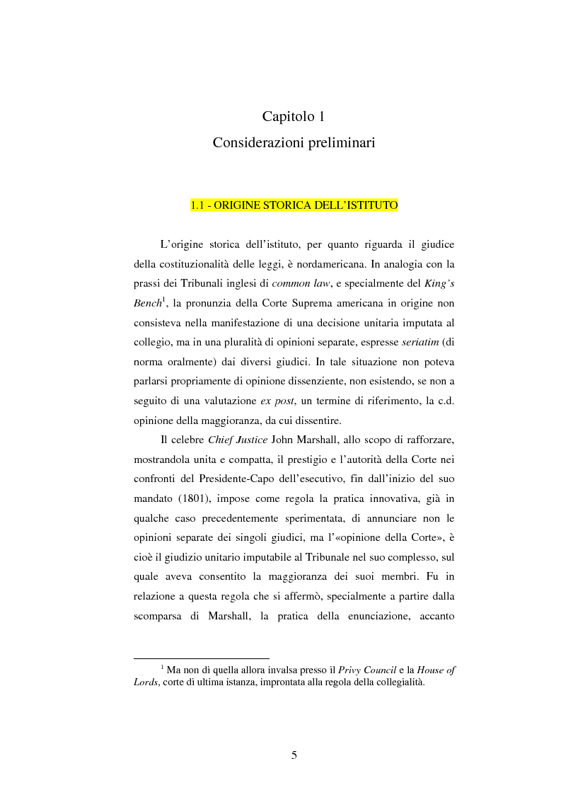 Anteprima della tesi: Dissenso e processo penale con giuria. Il ruolo del giudice dissenziente nel sistema processuale interno e di common law, Pagina 5