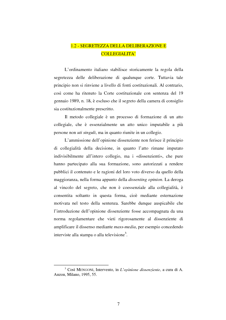Anteprima della tesi: Dissenso e processo penale con giuria. Il ruolo del giudice dissenziente nel sistema processuale interno e di common law, Pagina 7