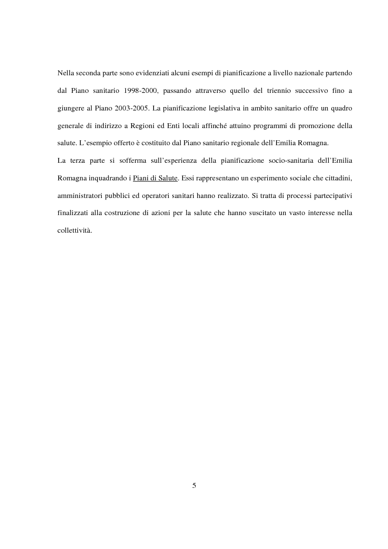 Anteprima della tesi: La Pianificazione Sanitaria in Emilia Romagna: I Piani per la salute e la priorità della sicurezza stradale, Pagina 2
