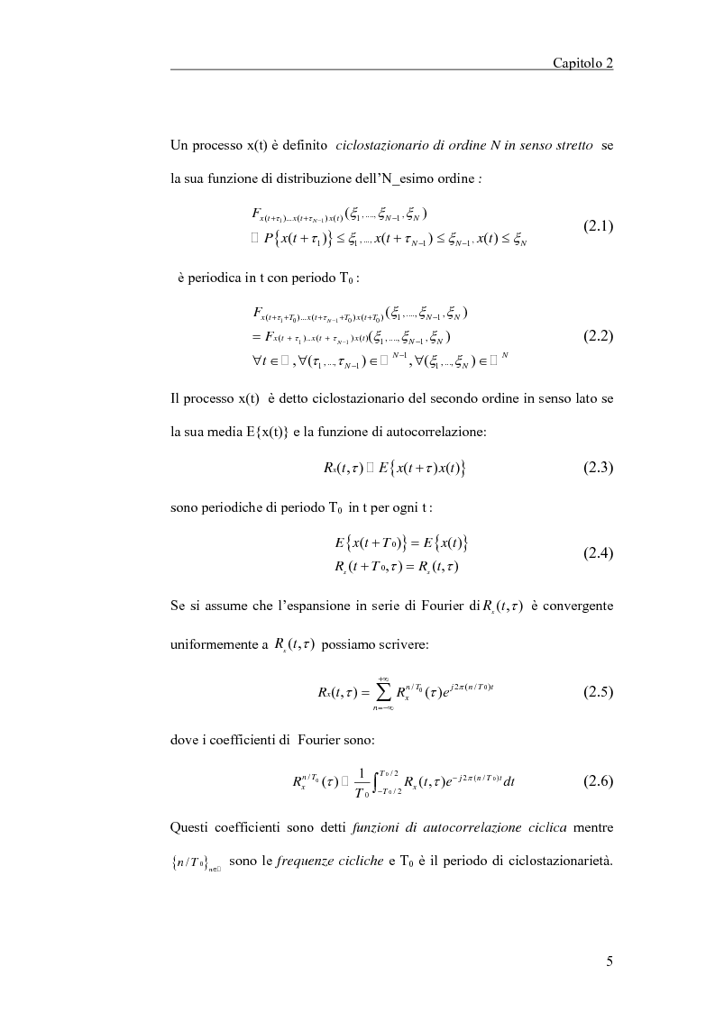 Anteprima della tesi: Filtraggio lineare di segnali ciclostazionari, Pagina 5