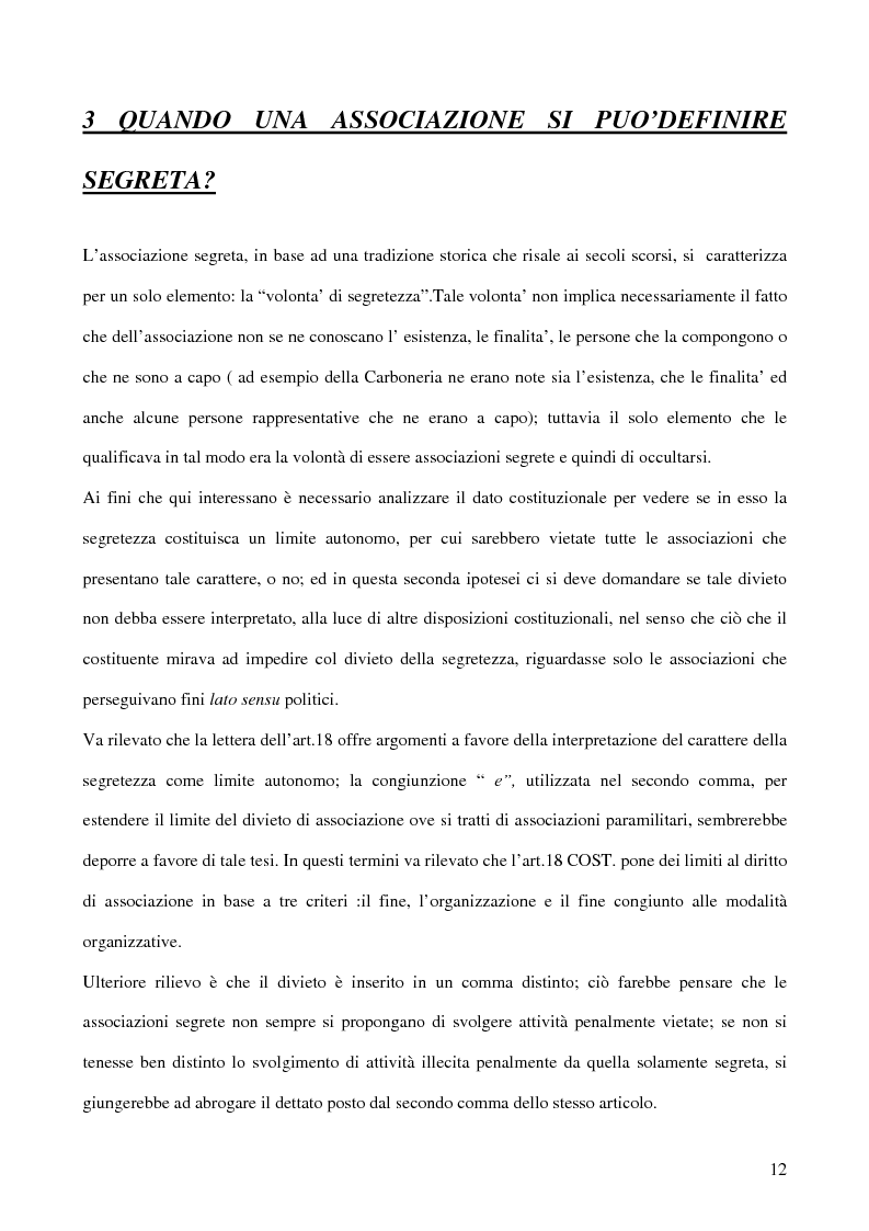 Anteprima della tesi: Associazioni segrete: lineamenti penali (Loggia P2 - Golpe Borghese - Gladio - Archivio Mitrokhin), Pagina 10
